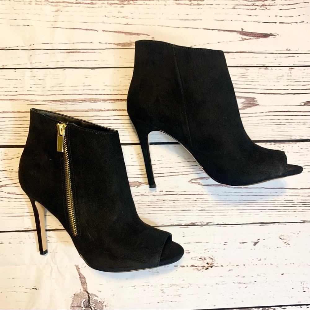 Mix No. 6 Wylda Peep Toe Bootie Side Zipper Size 8 Black - Picture 6 of 12